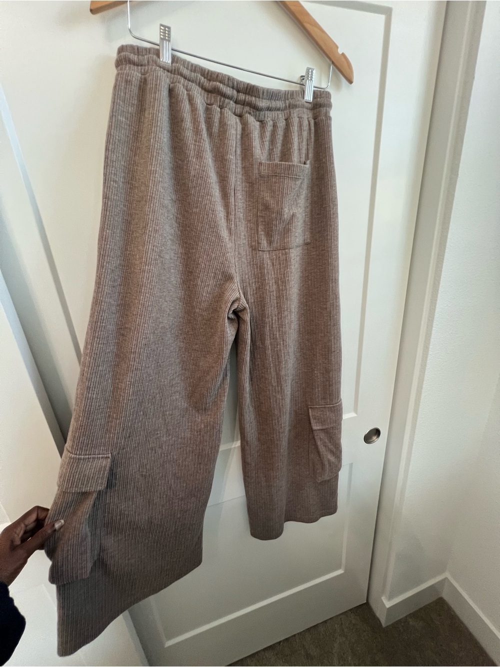 HALARA Brown Wide-Leg Cargo Corduroy Pants Pull-On Drawstring M - Picture 6 of 9
